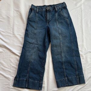 GAP High-Rise Wide-Leg Crop Jeans - Classic Blue